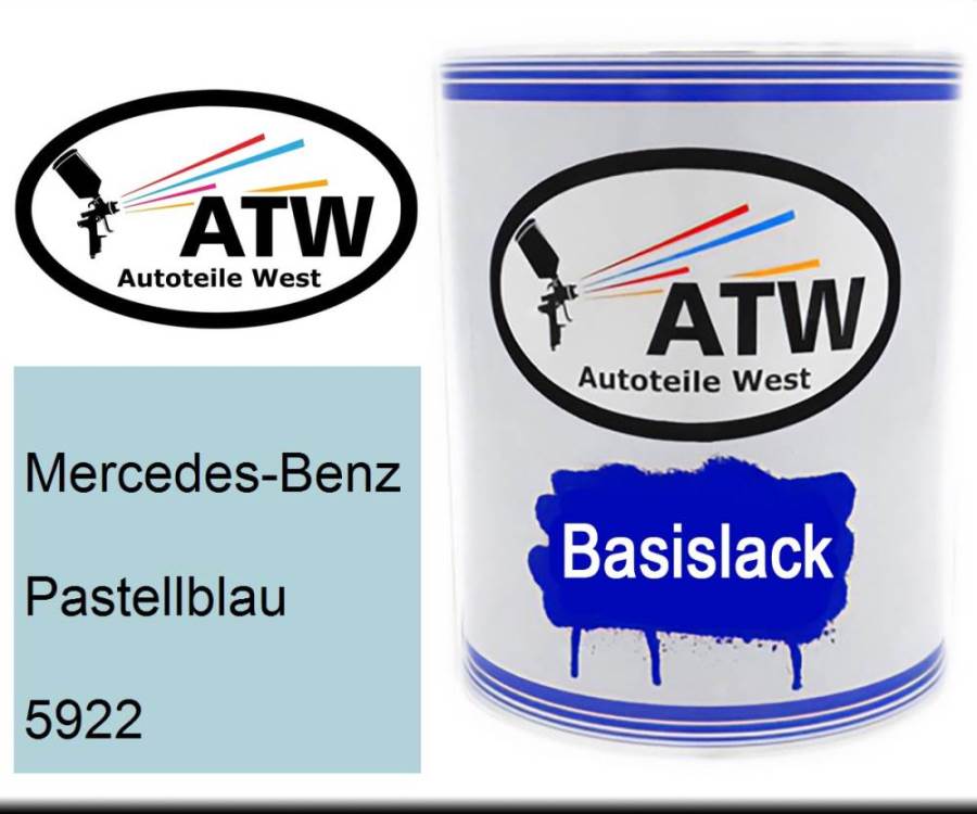 Mercedes-Benz, Pastellblau, 5922: 1L Lackdose, von ATW Autoteile West.