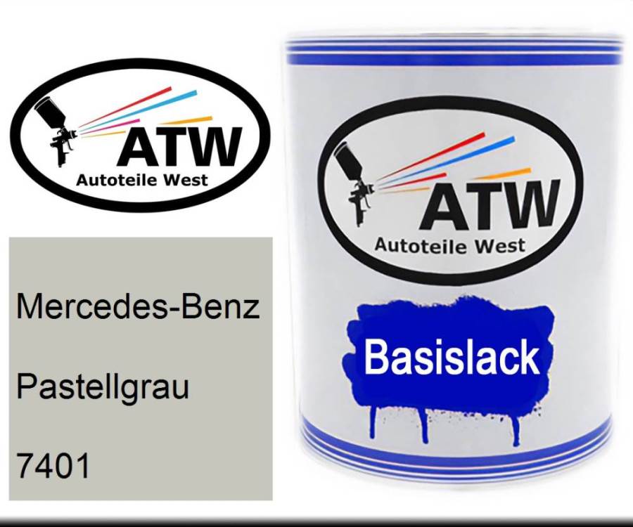 Mercedes-Benz, Pastellgrau, 7401: 1L Lackdose, von ATW Autoteile West.