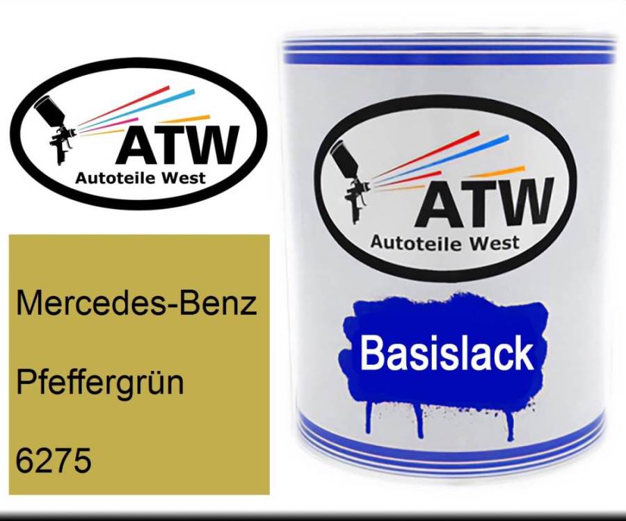 Mercedes-Benz, Pfeffergrün, 6275: 1L Lackdose, von ATW Autoteile West.