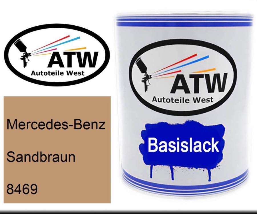 Mercedes-Benz, Sandbraun, 8469: 1L Lackdose, von ATW Autoteile West.