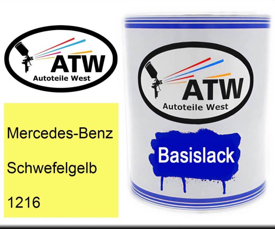 Mercedes-Benz, Schwefelgelb, 1216: 1L Lackdose, von ATW Autoteile West.