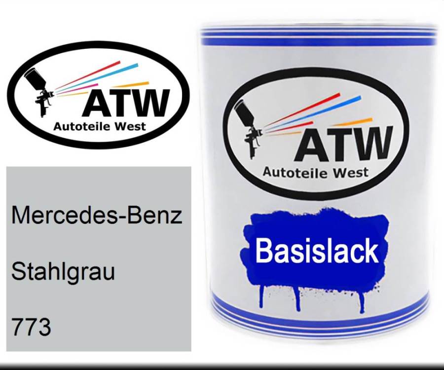 Mercedes-Benz, Stahlgrau, 773: 1L Lackdose, von ATW Autoteile West.