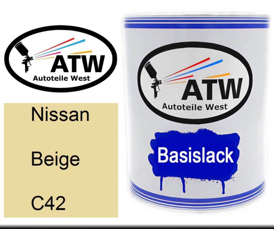 Nissan, Beige, C42: 1L Lackdose, von ATW Autoteile West.