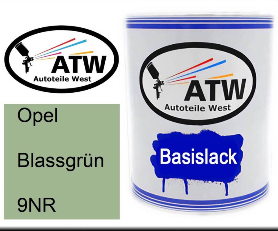 Opel, Blassgrün, 9NR: 1L Lackdose, von ATW Autoteile West.