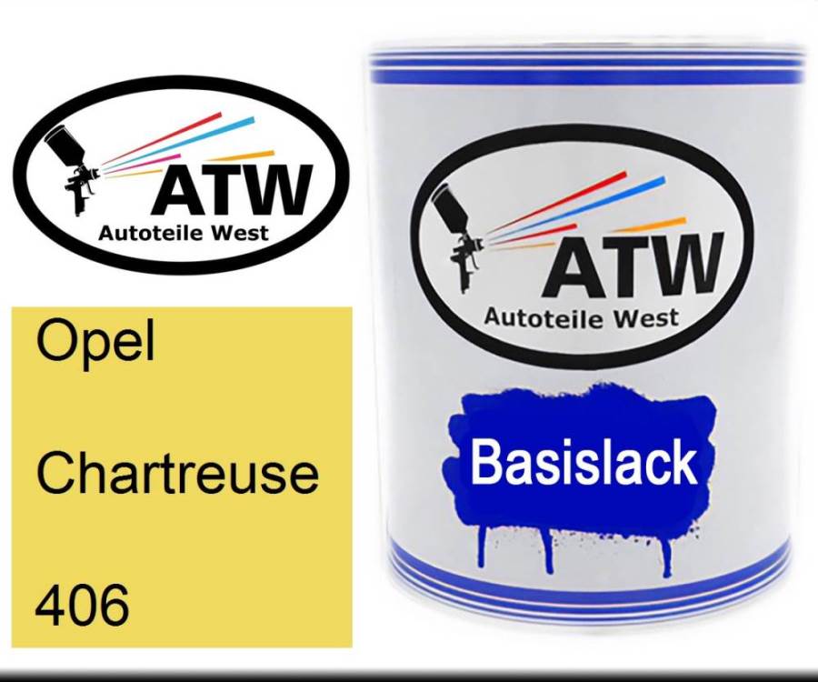 Opel, Chartreuse, 406: 1L Lackdose, von ATW Autoteile West.