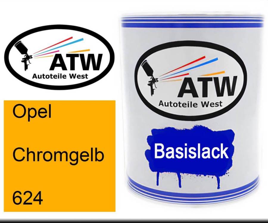 Opel, Chromgelb, 624: 1L Lackdose, von ATW Autoteile West.
