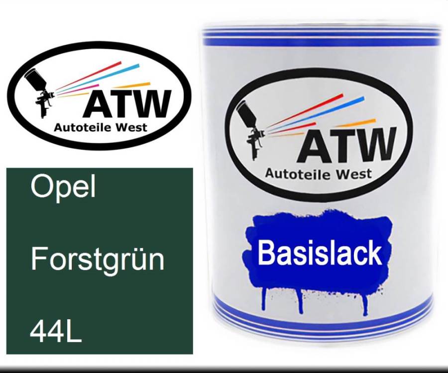 Opel, Forstgrün, 44L: 1L Lackdose, von ATW Autoteile West.