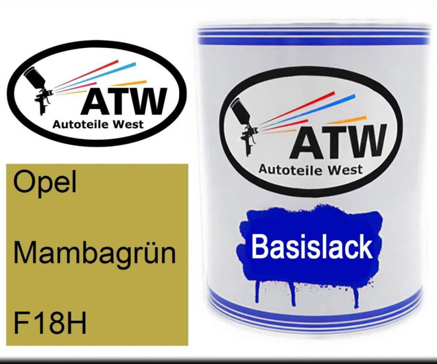 Opel, Mambagrün, F18H: 1L Lackdose, von ATW Autoteile West.