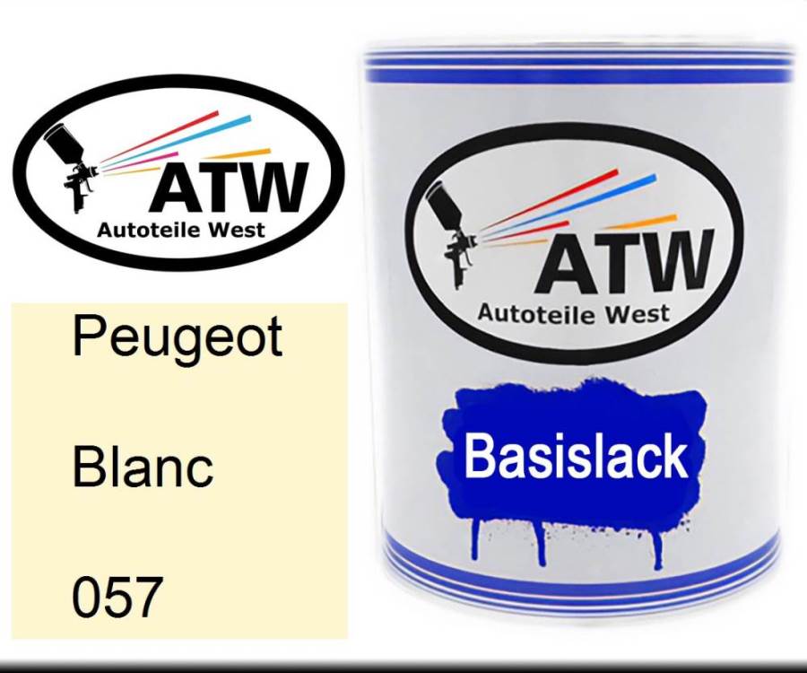 Peugeot, Blanc, 057: 1L Lackdose, von ATW Autoteile West.