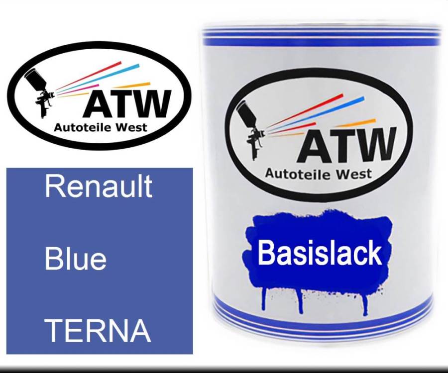 Renault, Blue, TERNA: 1L Lackdose, von ATW Autoteile West.