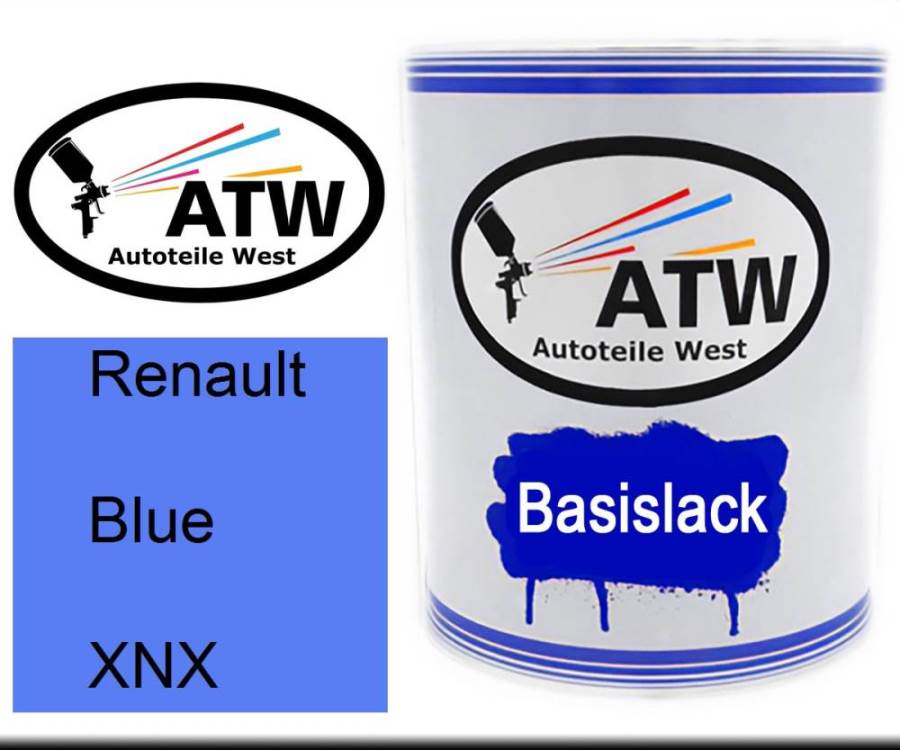 Renault, Blue, XNX: 1L Lackdose, von ATW Autoteile West.