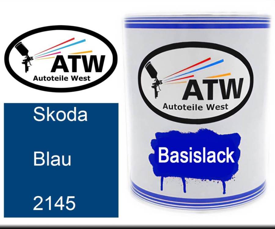 Skoda, Blau, 2145: 1L Lackdose, von ATW Autoteile West.