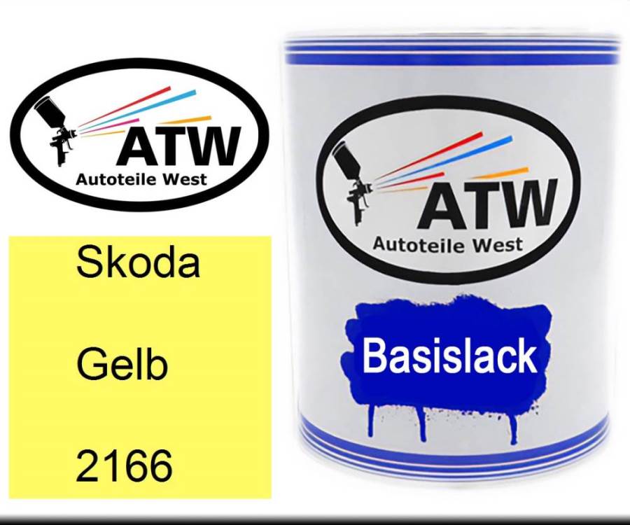 Skoda, Gelb, 2166: 1L Lackdose, von ATW Autoteile West.