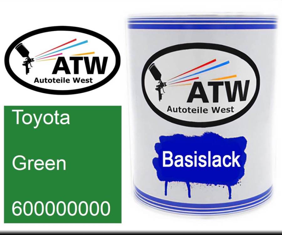 Toyota, Green, 600000000: 1L Lackdose, von ATW Autoteile West.