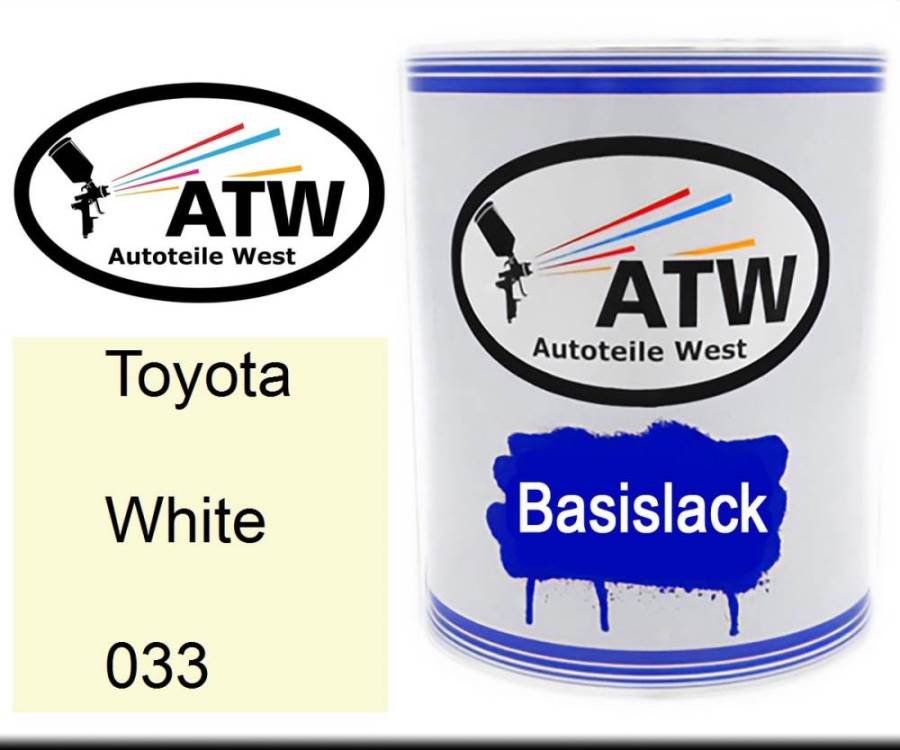 Toyota, White, 033: 1L Lackdose, von ATW Autoteile West.