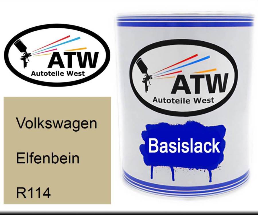 Volkswagen, Elfenbein, R114: 1L Lackdose, von ATW Autoteile West.