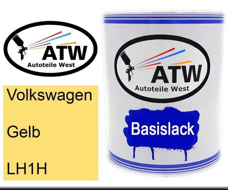 Volkswagen, Gelb, LH1H: 1L Lackdose, von ATW Autoteile West.