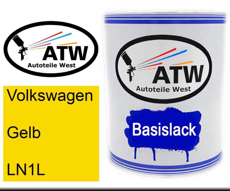 Volkswagen, Gelb, LN1L: 1L Lackdose, von ATW Autoteile West.