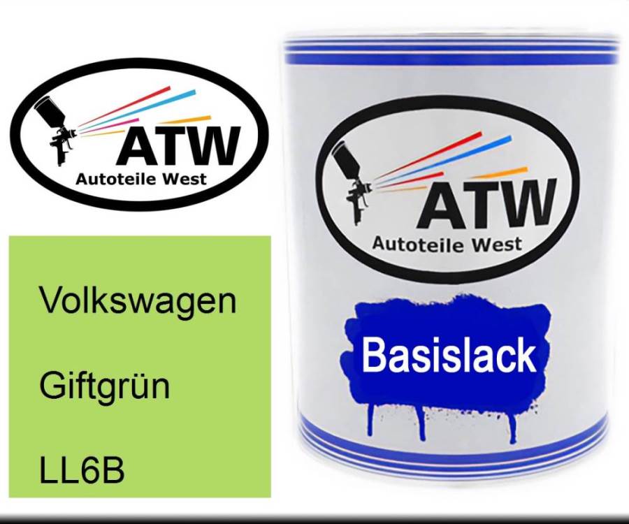 Volkswagen, Giftgrün, LL6B: 1L Lackdose, von ATW Autoteile West.