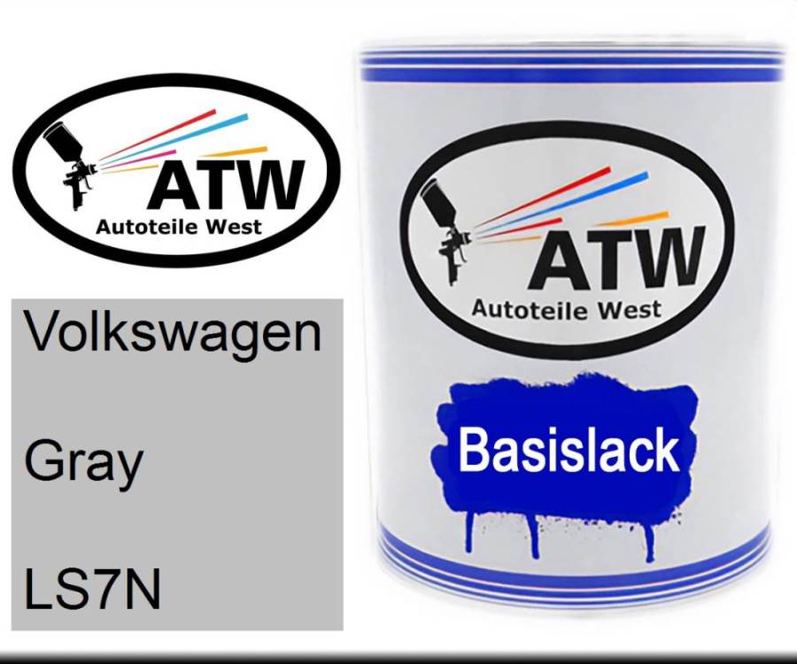 Volkswagen, Gray, LS7N: 1L Lackdose, von ATW Autoteile West.