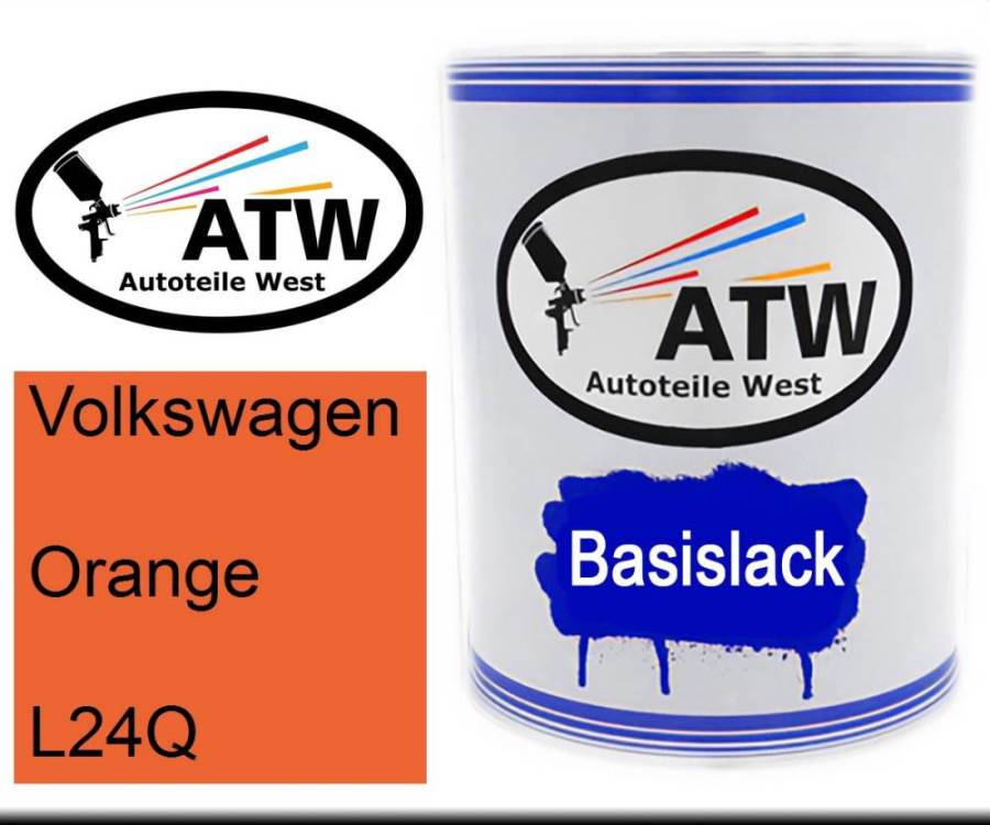 Volkswagen, Orange, L24Q: 1L Lackdose, von ATW Autoteile West.