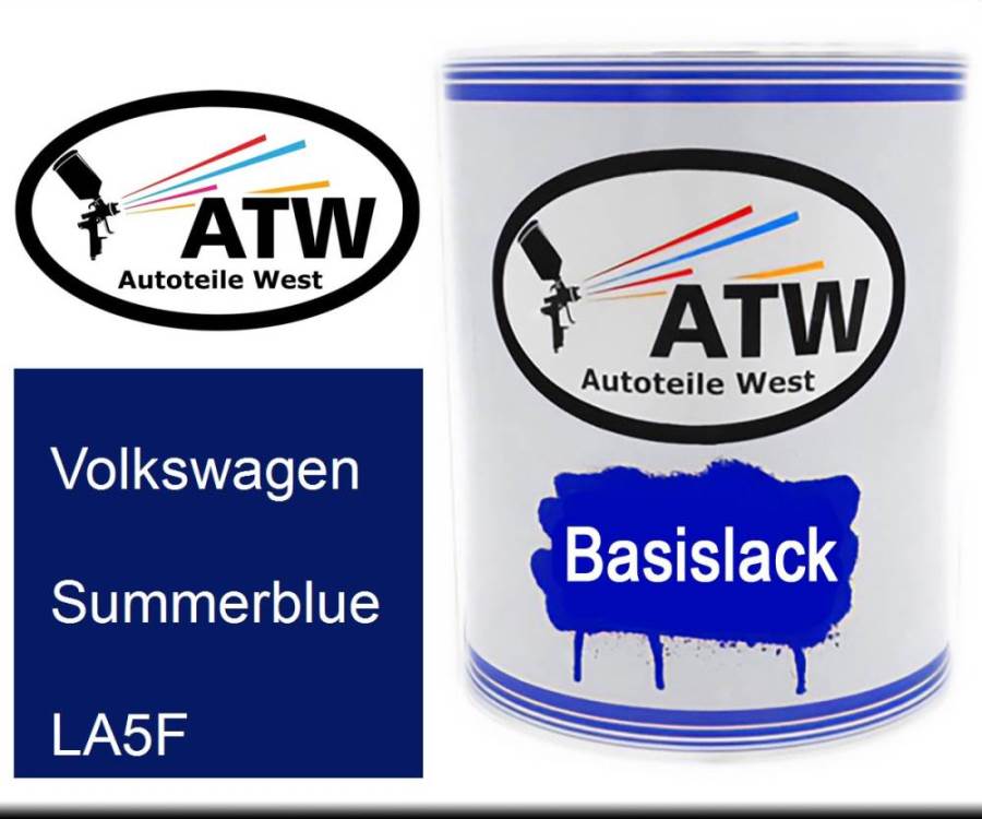 Volkswagen, Summerblue, LA5F: 1L Lackdose, von ATW Autoteile West.