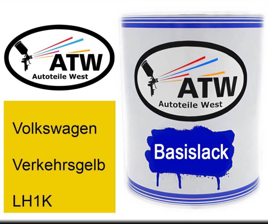 Volkswagen, Verkehrsgelb, LH1K: 1L Lackdose, von ATW Autoteile West.