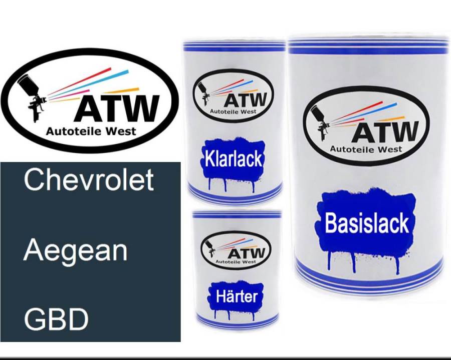 Chevrolet, Aegean, GBD: 500ml Lackdose + 500ml Klarlack + 250ml Härter - Set, von ATW Autoteile West.