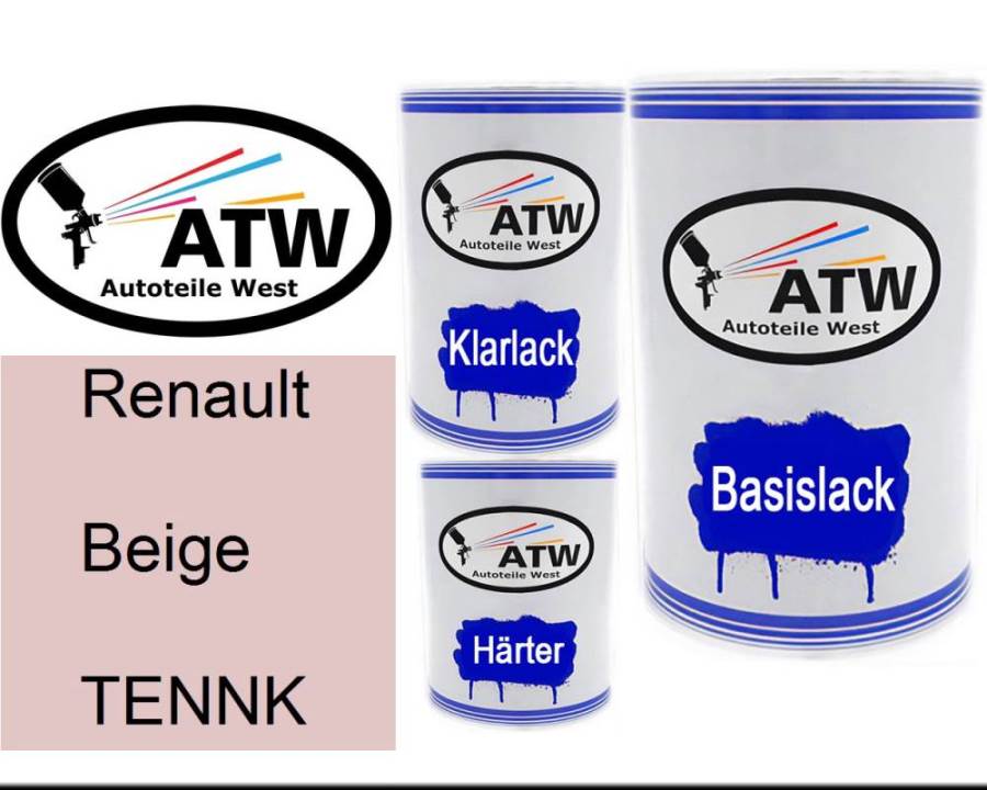 Renault, Beige, TENNK: 500ml Lackdose + 500ml Klarlack + 250ml Härter - Set, von ATW Autoteile West.