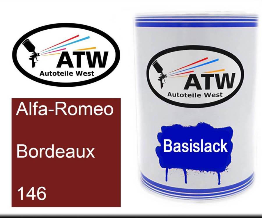 Alfa-Romeo, Bordeaux, 146: 500ml Lackdose, von ATW Autoteile West.