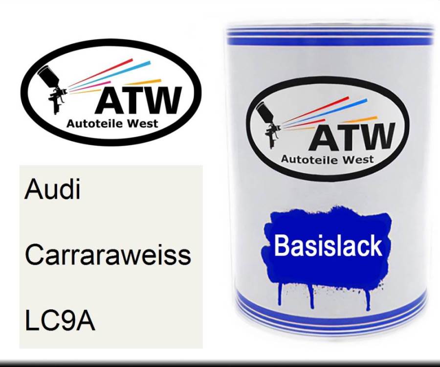 Audi, Carraraweiss, LC9A: 500ml Lackdose, von ATW Autoteile West.