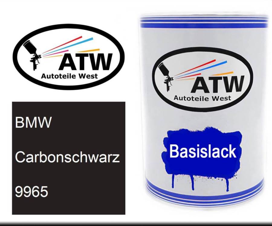 BMW, Carbonschwarz, 9965: 500ml Lackdose, von ATW Autoteile West.