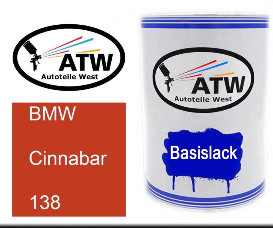 BMW, Cinnabar, 138: 500ml Lackdose, von ATW Autoteile West.