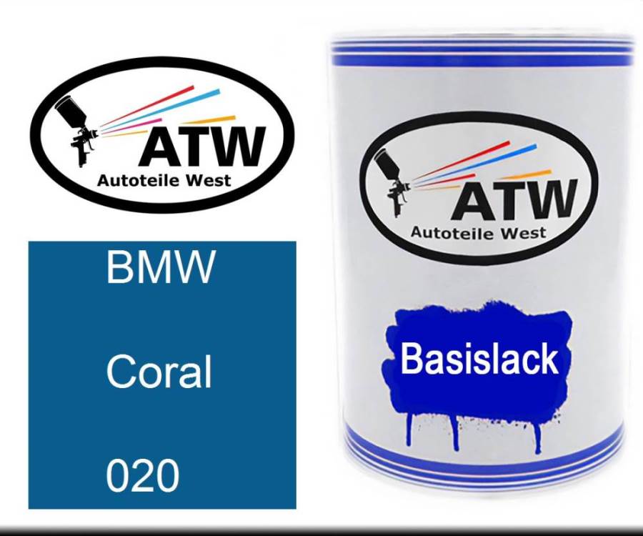 BMW, Coral, 020: 500ml Lackdose, von ATW Autoteile West.