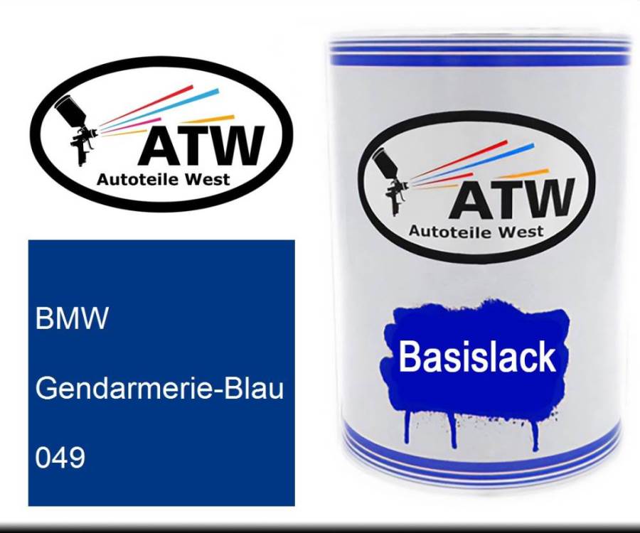 BMW, Gendarmerie-Blau, 049: 500ml Lackdose, von ATW Autoteile West.