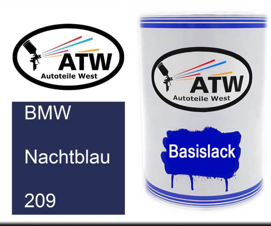 BMW, Nachtblau, 209: 500ml Lackdose, von ATW Autoteile West.