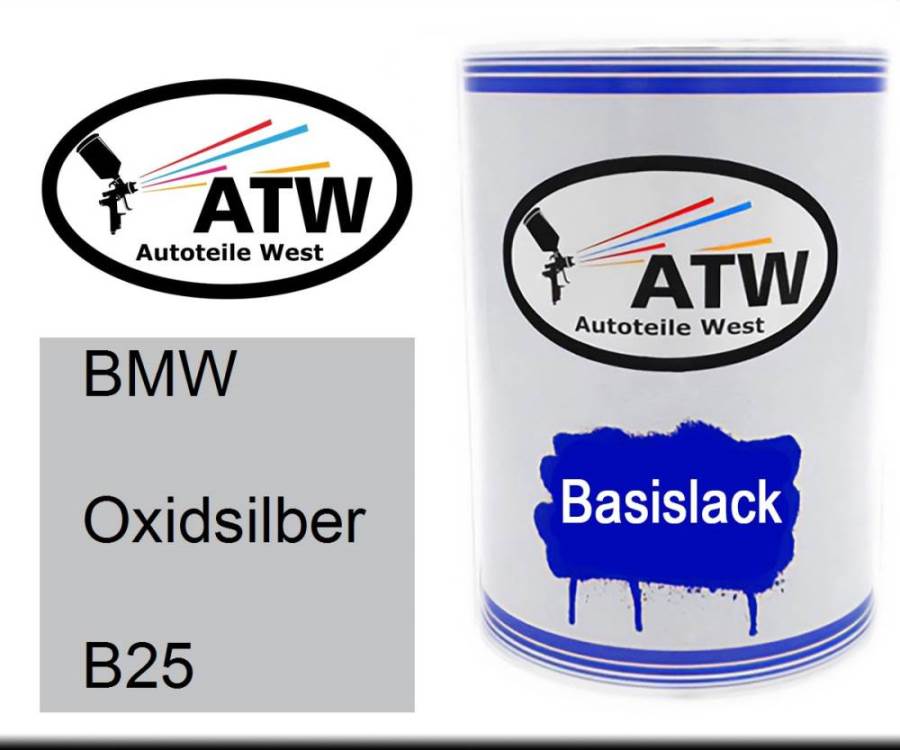 BMW, Oxidsilber, B25: 500ml Lackdose, von ATW Autoteile West.