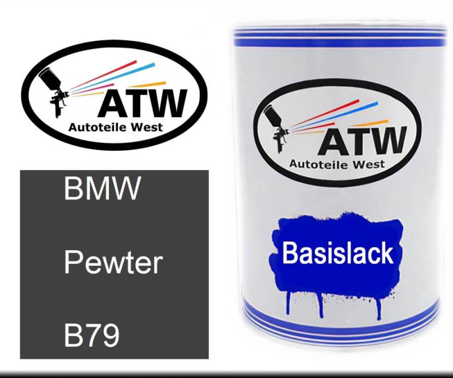 BMW, Pewter, B79: 500ml Lackdose, von ATW Autoteile West.