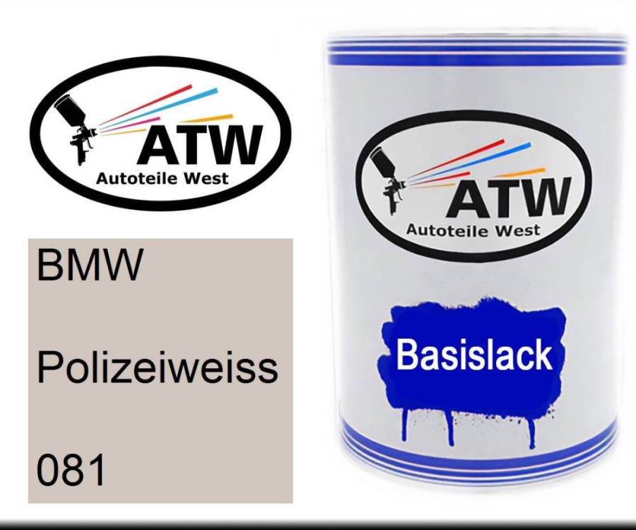 BMW, Polizeiweiss, 081: 500ml Lackdose, von ATW Autoteile West.