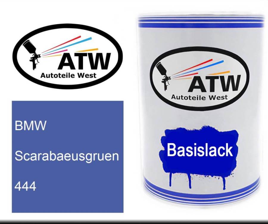 BMW, Scarabaeusgruen, 444: 500ml Lackdose, von ATW Autoteile West.