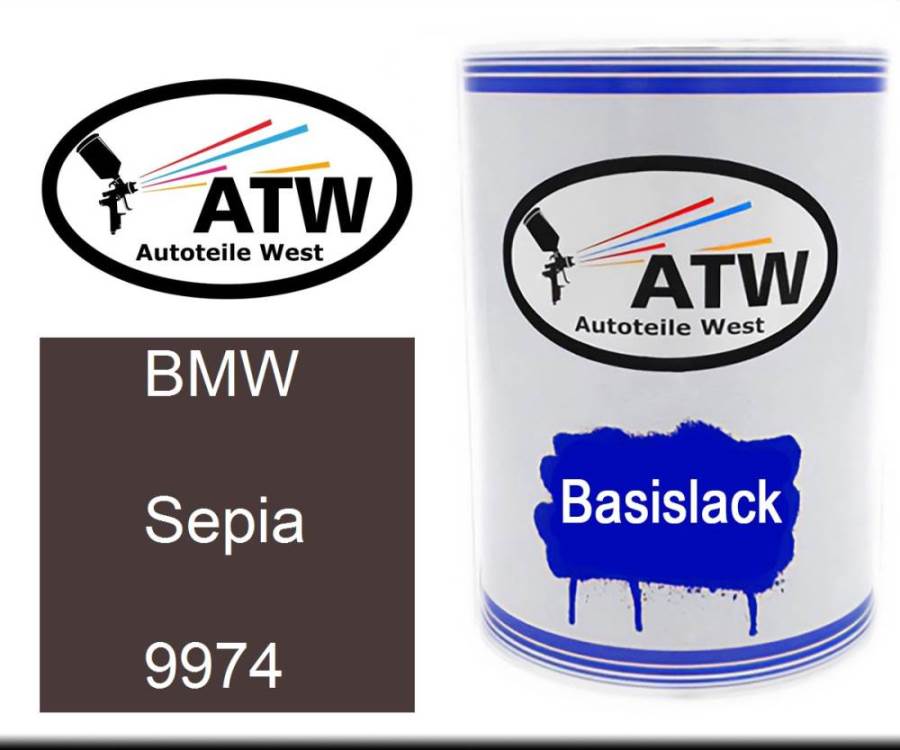 BMW, Sepia, 9974: 500ml Lackdose, von ATW Autoteile West.