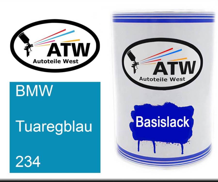 BMW, Tuaregblau, 234: 500ml Lackdose, von ATW Autoteile West.