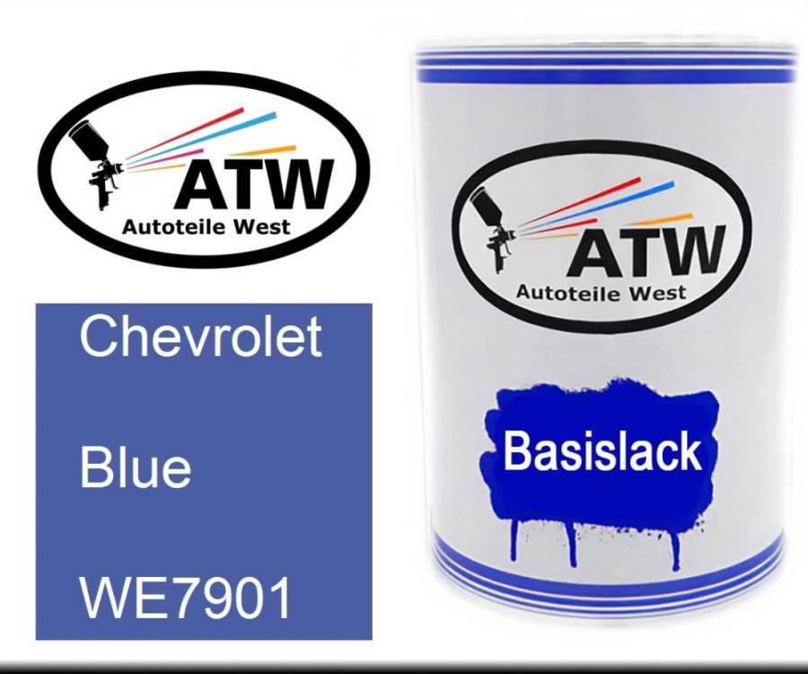 Chevrolet, Blue, WE7901: 500ml Lackdose, von ATW Autoteile West.