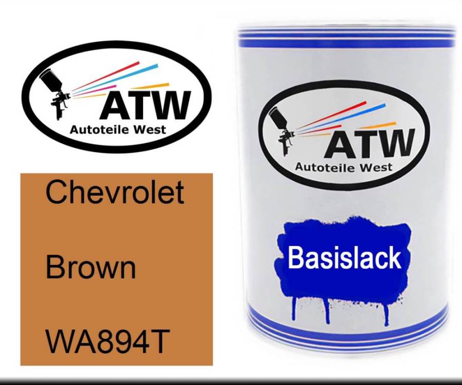 Chevrolet, Brown, WA894T: 500ml Lackdose, von ATW Autoteile West.