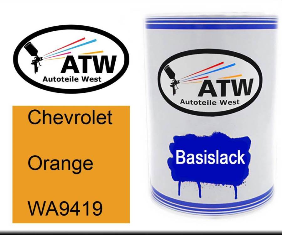 Chevrolet, Orange, WA9419: 500ml Lackdose, von ATW Autoteile West.