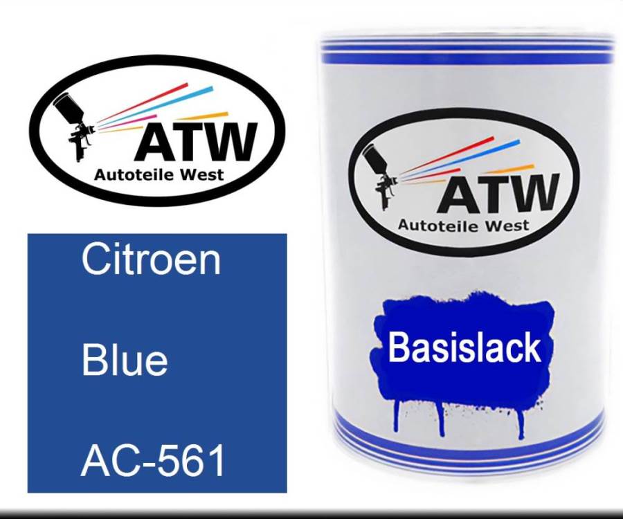 Citroen, Blue, AC-561: 500ml Lackdose, von ATW Autoteile West.