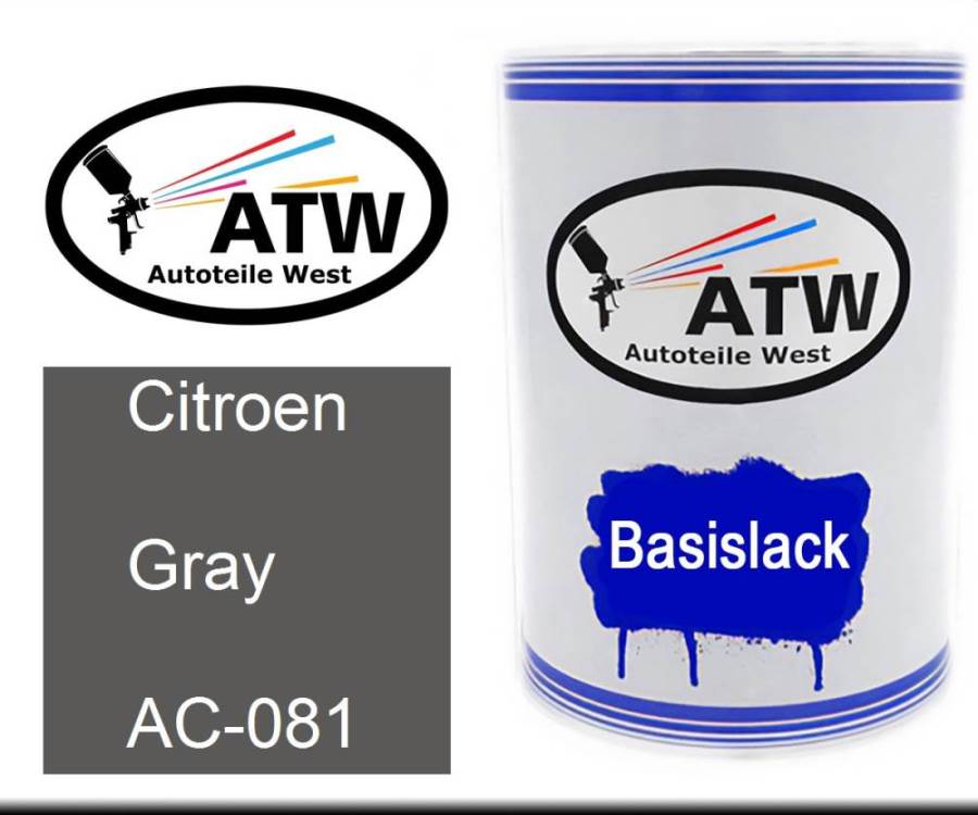 Citroen, Gray, AC-081: 500ml Lackdose, von ATW Autoteile West.