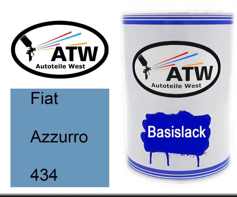 Fiat, Azzurro, 434: 500ml Lackdose, von ATW Autoteile West.