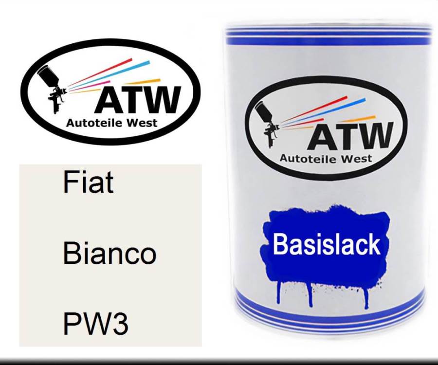 Fiat, Bianco, PW3: 500ml Lackdose, von ATW Autoteile West.