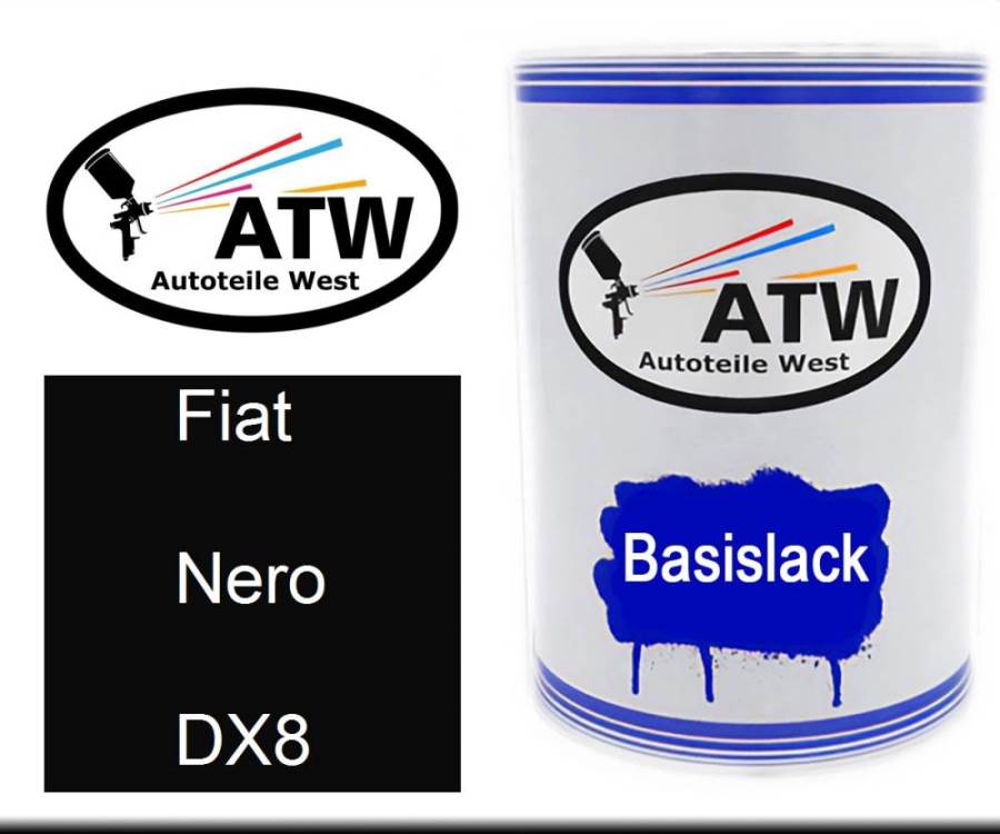 Fiat, Nero, DX8: 500ml Lackdose, von ATW Autoteile West.